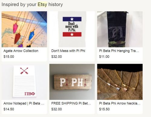 I dont remember what i searched on etsy that made them start sending me suggestions for me to buy pi