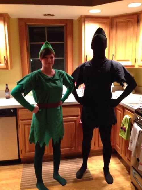 One of the best couples costumes from this year; Peter Pan and his shadow. -R