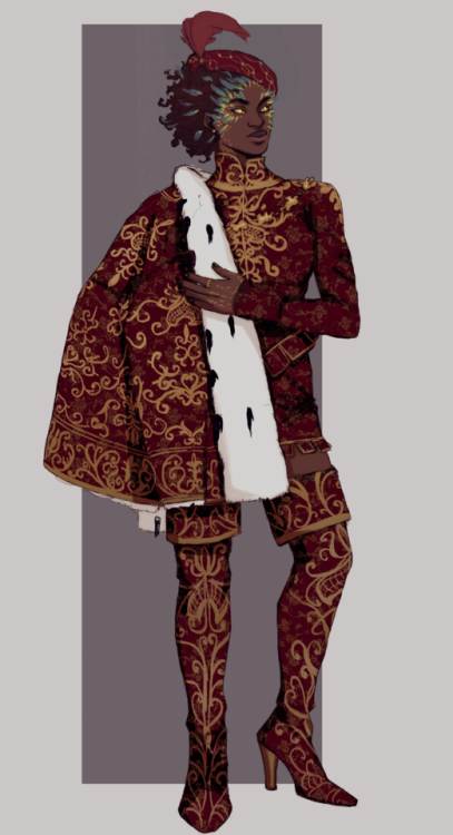 riessene:i saw a fancy outfit and i had to draw Palle in it +bonus: black variant without a hat!
