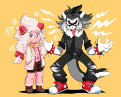 sowwysap:alcremie and galar linoone gijinkas :) theyre dating