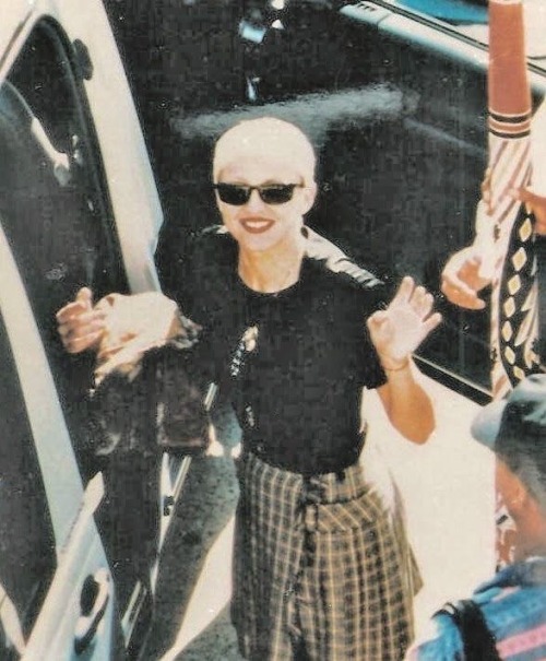 Madonna while on her Girlie Show world tour in 1993.