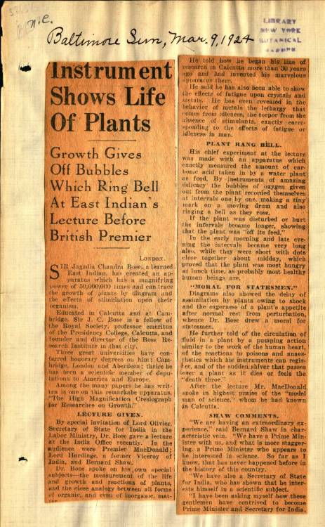 “Do plants feel?” This is one of many questions that Indian scientist Jagadish Chandra Bose po