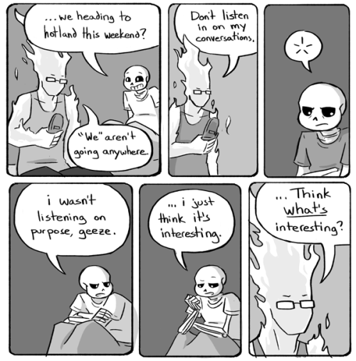 withtheworms: Fucked Up Sansby Week! prompt 2: listening We play with “Grillby is the jerk&rdq