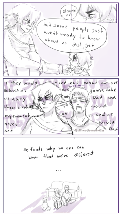 This is an Au idea were krolia never left and keith looks more galra than human but one time they fo