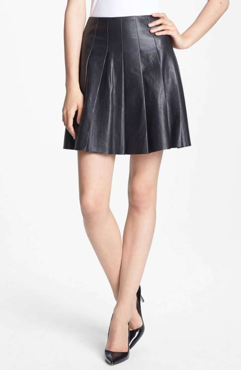 Miss Wu Pleated Leather Skirt (Nordstrom Exclusive)