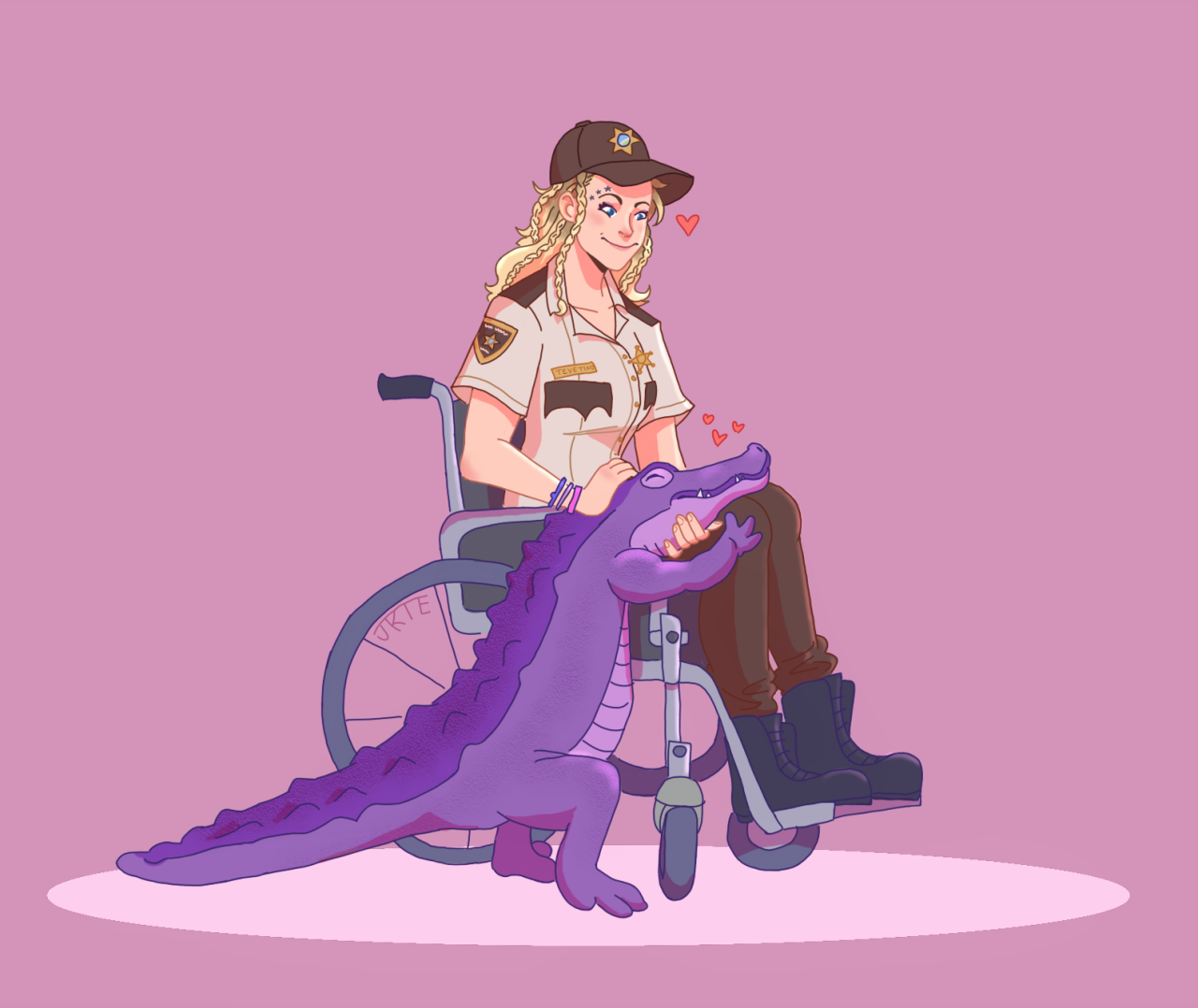 bofukinepoobroadcasting:Tina Tevetino + purple alligator drawn by the fabulous @jim-kirks-third-ear