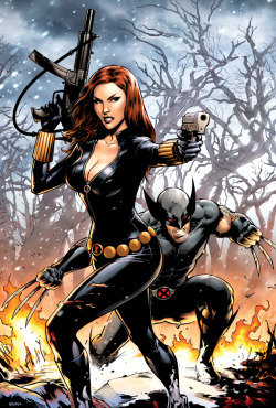 comicbookwomen:  Black Widow and Wolverine-Wayne Nichols