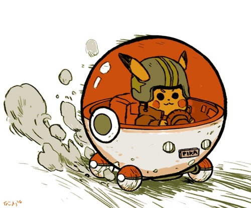 ladytruds: Vroom! Pikachu only rides electric-powered vehicles ;)