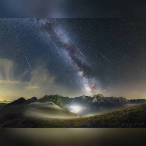 Perseids over the Pyrénées #nasa #apod #perseid #meteor #meteorshower #comet #atmosphere #stars #milkyway #galaxy #solarsystem #pyrenees #mountains #space #science #astronomy