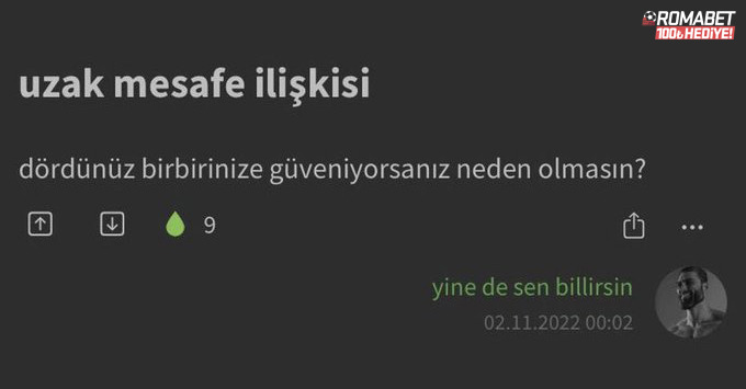 uzak mesafe ilişkisi...