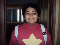 onyx-lotus:  virtuesinclair:My brother cosplayed as Steven Universe today at WonderCon… It was the best… People would chant “Cheesburger backpack!!! Cheeseburger backpack!!!” every time they saw him… Someone even shouted “I love you Steven”