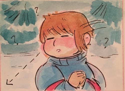 Tiny Pap Meets “giant” Frisk! :) For Friday’s Fluff! 