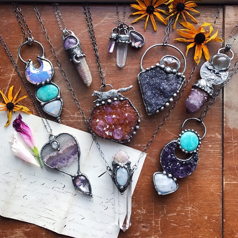 shoptheopaque:  All of the necklaces that will be available today when the shop reopens