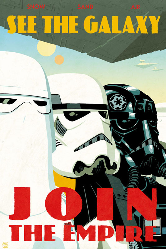ungoliantschilde:  Cliff Chiang ~ a Series of Star Wars Propaganda posters. He sells