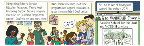 Here’s the comic I made for Seven Days, a Vermont alternate weekly newspaper, about Austine deaf sch