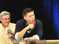 supernaturalwanderlust:   x  #jensen can you even try not to flirt with misha at