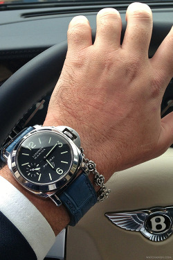 Watchanish:  Panerai Luminor Marina 005 On A Blue Alligator Strap From Simona Straps