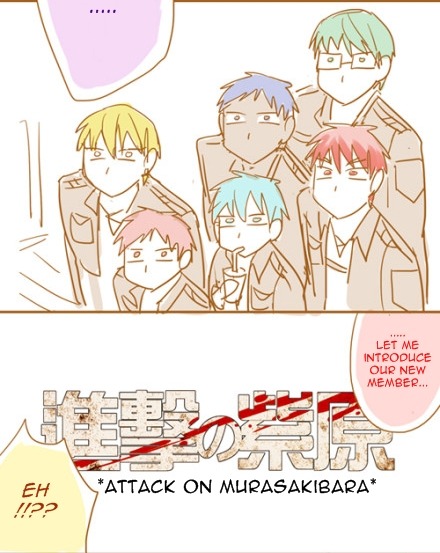 irisviel-yukinashin:   KnB Crossover Shingeki no Kyojin~ YES this AU please!!!  Originally by 小黑豹 