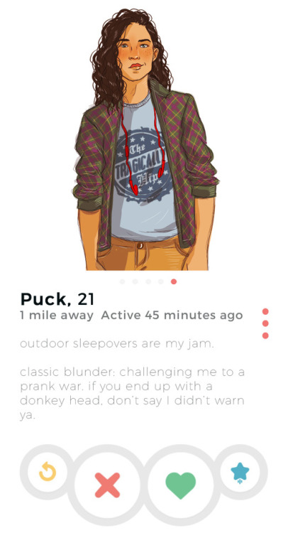 we’re not going to say that “if shakespeare characters had tinder” is the gre