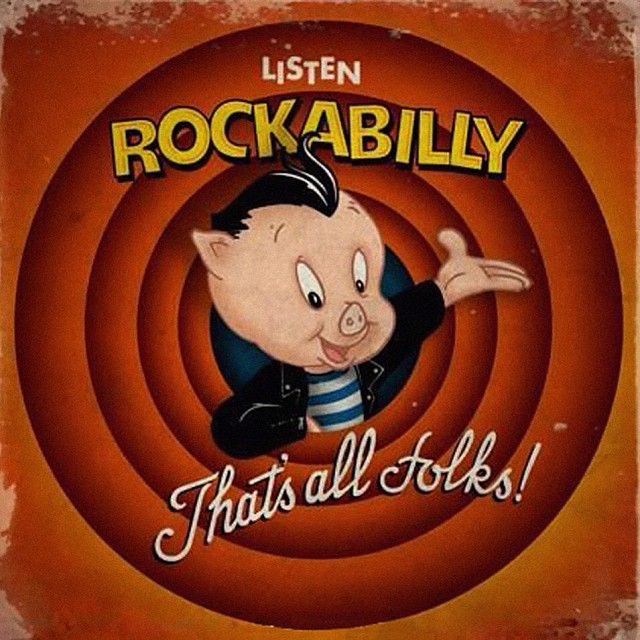 rockpartyy:  #rockpartyy #rockabilly #porky #pig #cerdito #fun #fucker #rock #retro