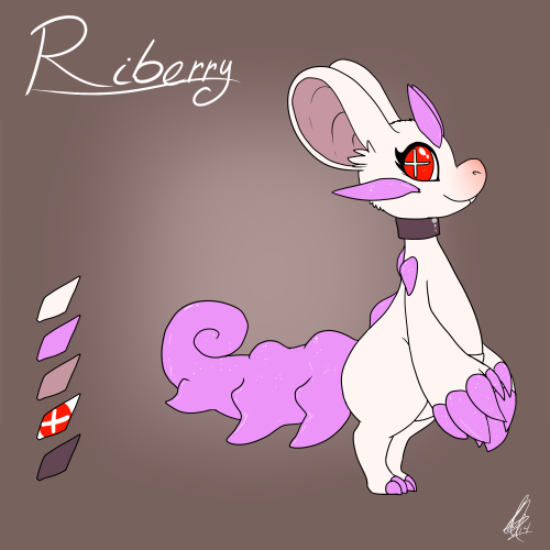 Riberry, a 4 ft tall rock candies. Her affinity is Crystal,  and her deesign is based on her fa