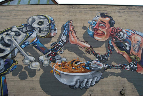 littlelimpstiff14u2:  littlelimpstiff14u2 cross-connect:  The De-Constructed Anatomical Art of Nychos Nychos is an Austrian Super Murallist, also known as Nychos the Weird,part of the Rabbit Eye Movement and of The Weird Crew  