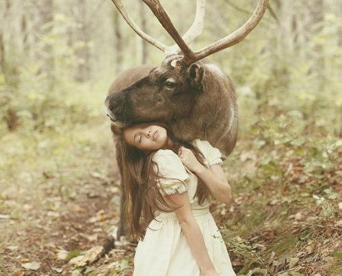 stopdropandvogue:  Enchanting portraits of wild animals and dreamy princesses. Photographed by Katerina Plotnikova 