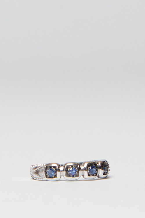 blue sapphire + sterling silver ingot band by anna sheffield, at totokaelo