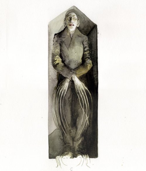 Nosferatu / watercolor 30 x 42 cm / 2021 SOLD #Fantasticikons. #nosferatu #murnau #maxshreck #deat