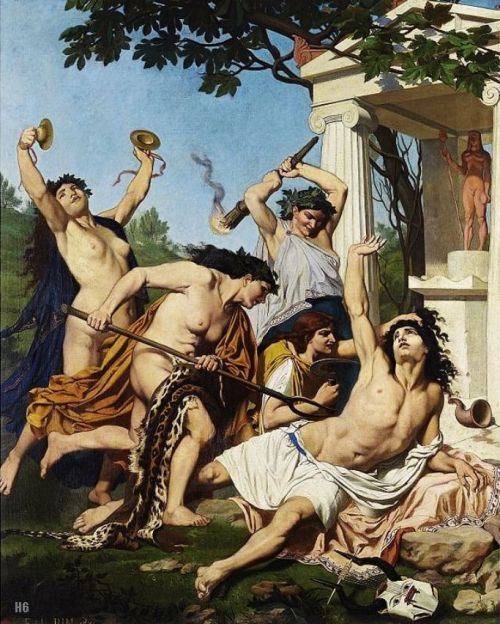 hadrian6: The Death of Orpheus.1874. Emile Jean Baptiste Philippe Bin. French. 1825-1897. oil on can