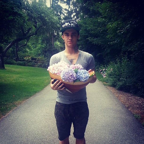 jakejaxson:  Jake &amp; I picking flowers today! —- @itsjakebass