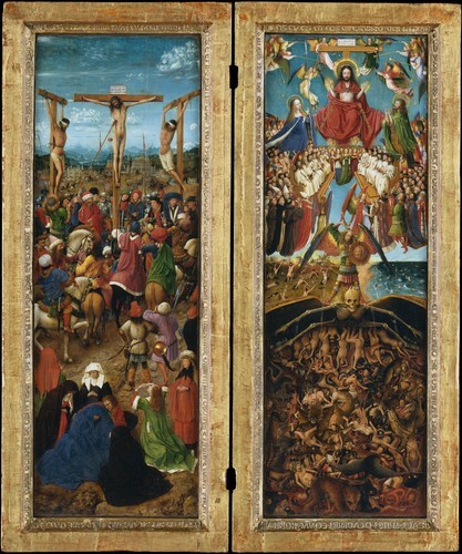 The Crucifixion; The Last Judgment, Jan van Eyck, ca. 1440–41, European PaintingsFletcher Fund