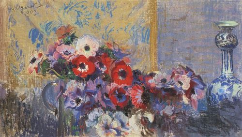 huariqueje:Anemones  -   Leon Wyczółkowski Polish 1852-1936Anemones, 1904, pastel on  paper ,43.5 x 