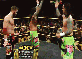im-justzayn:  Sami Zayn dancing with The Usos 
