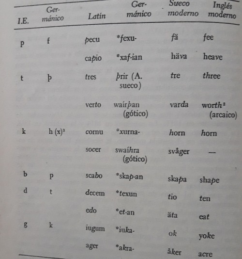 “Grimm interpreta las nuevas correspondencias fonéticas regulares como resultado de un 