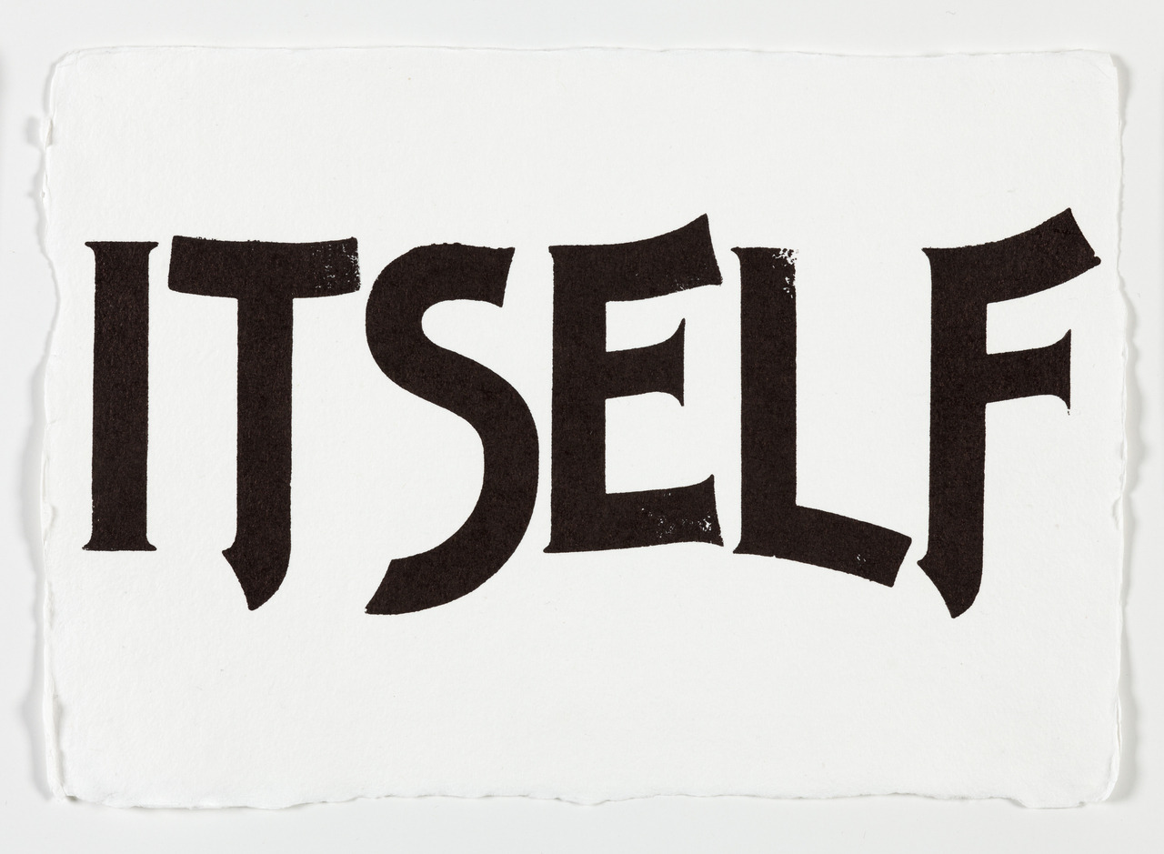 anitarogersgallery:Morgan O’Hara, LETTERPRESS SERIES: ITSELF #63, 2017, Letterpress