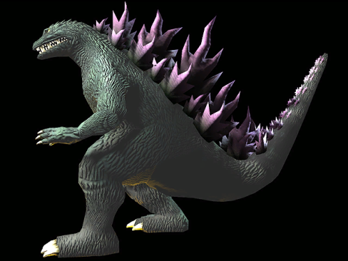 Various assorted concept art of Godzilla 2000’s model render featured in the gallery menu of Godzill