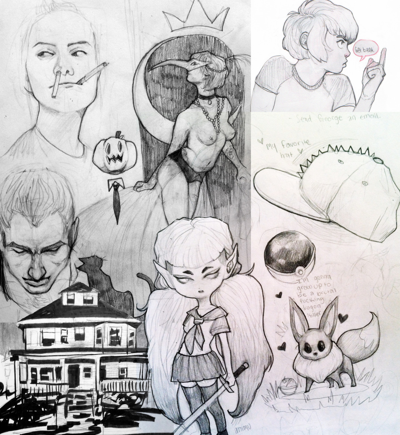 ghostgarbage:  a_shitty_doodledump.jpg  I’m not entirely dead and the semester