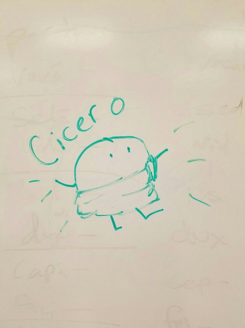 Students teasing my love of Cicero and eating chickpeas all the time.