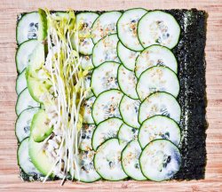 vegan-yums:  Cucumber &amp; Avocado Nori Roll