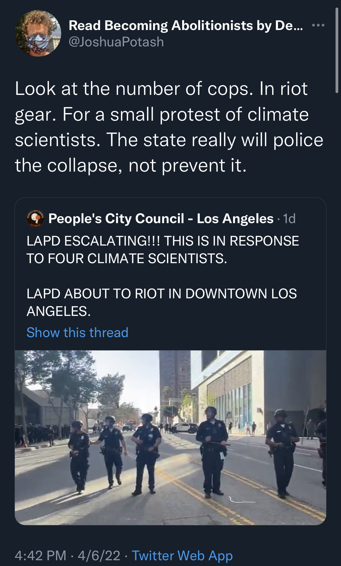 chismosite:April 6, 2022LAPD show up in riot porn pictures