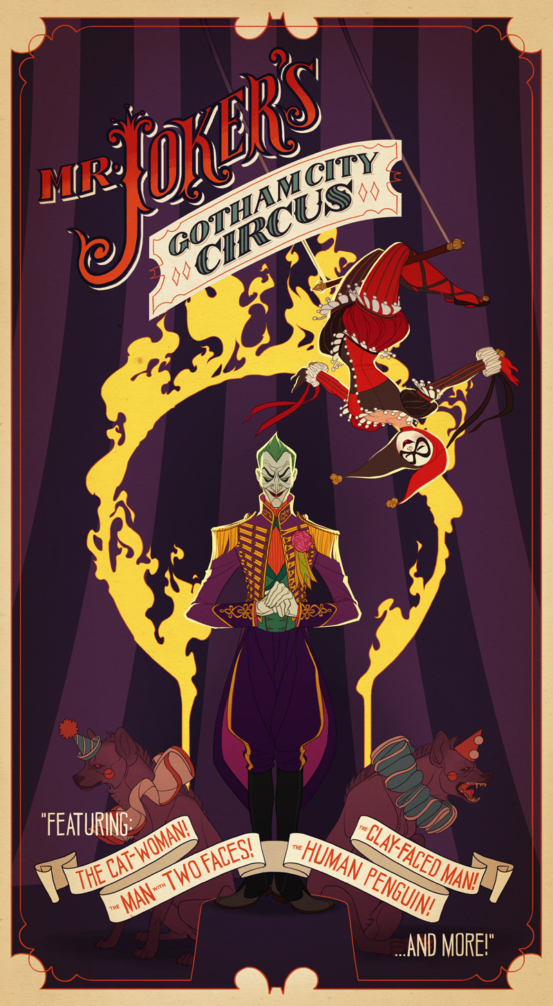 geeksngamers:  Mr. J’s Gotham City Circus — By Claire “shoomlah&ldquo;