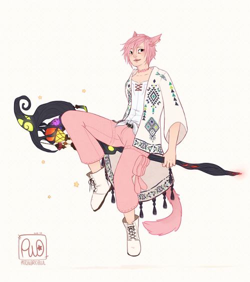 Fanart of my FFXIV characters Pinkcat form that I recently finishedFollow me on Instagram for more r