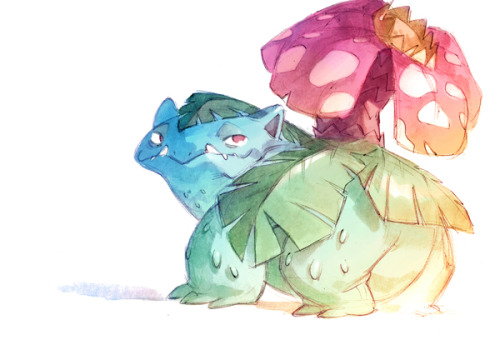 saveroomminibar:‘Watercolor Pokemon’ by Nicholas Kole.The Artist is working on all 151, 