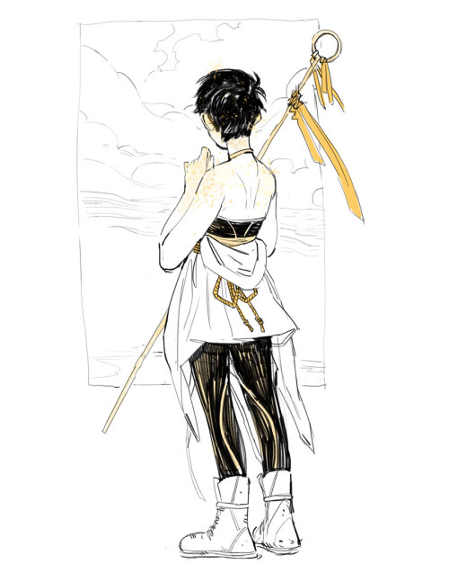 ofalldimensions: two sketches from twitter last from last week-ish  a glittering acolyte and a 