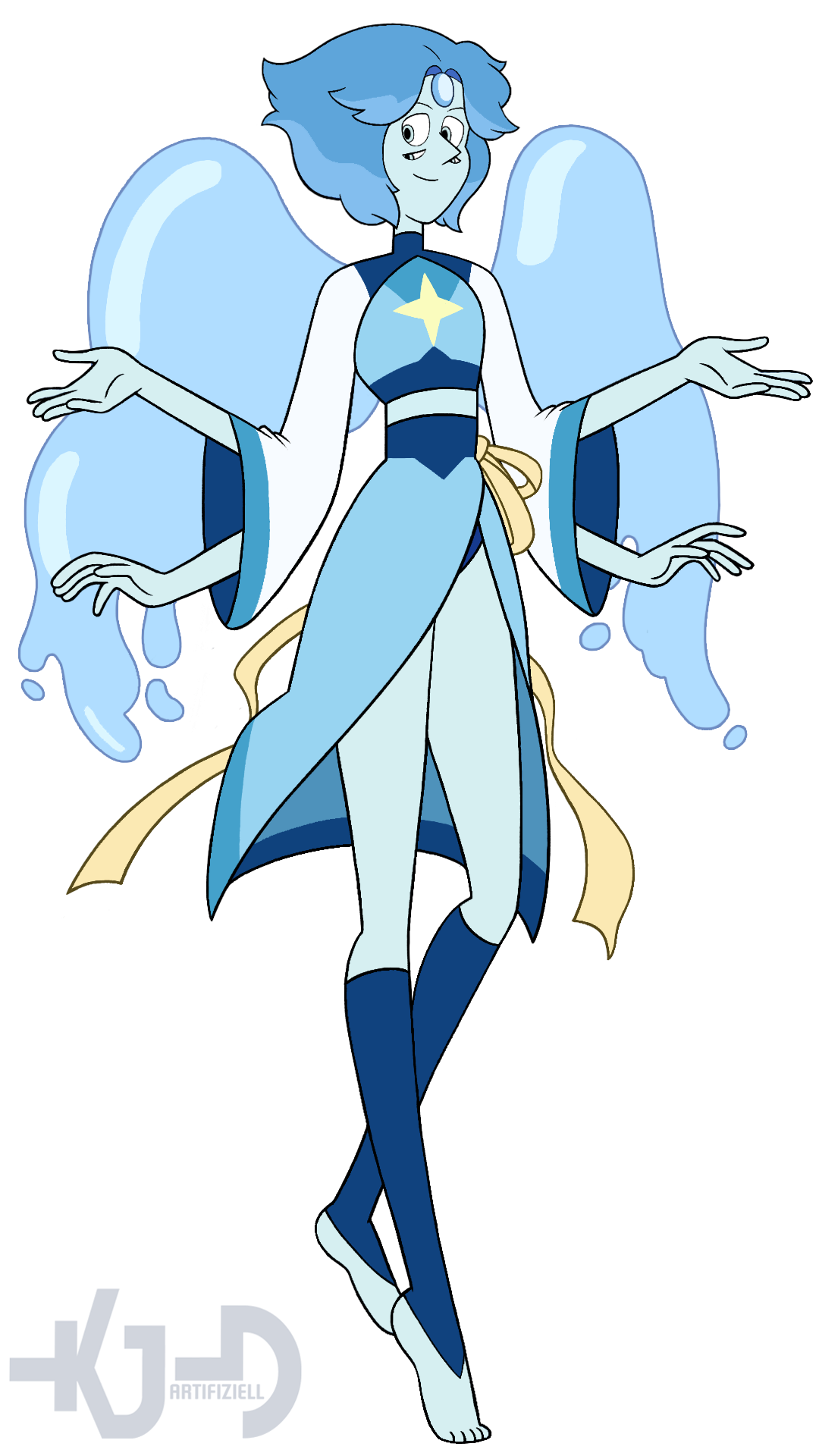 Lapis lazuli and pearl fusion