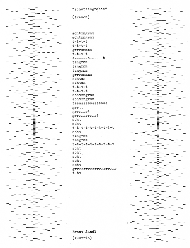 visual-poetry:  »schtzngrmm« by ernst jandl (+) [listen to ernst jandl performing