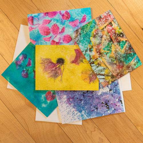 Set of 5 Fine Art Blank Greeting Cards w/envelopes - Beautiful Floral Collection, All Occasion Cards