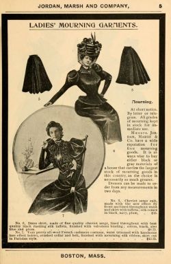 the-art-of-mourning:  1897: Ladies fashion from Jordan, Marsh and Company Source 