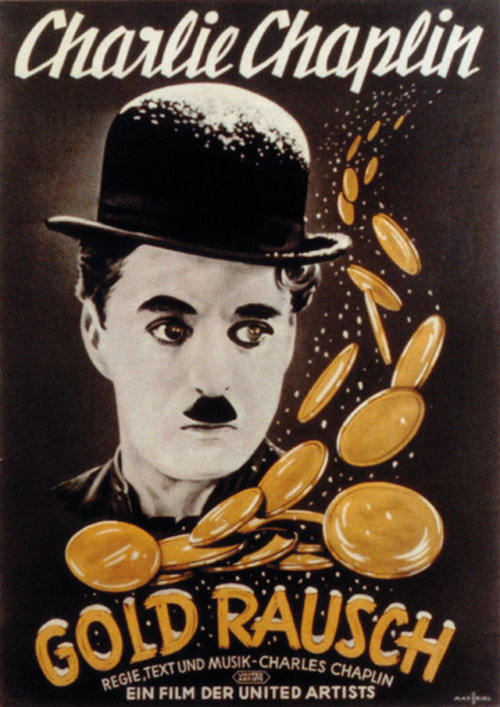 German poster advertising the 1942 reissue &ldquo;The Gold Rush&rdquo;.